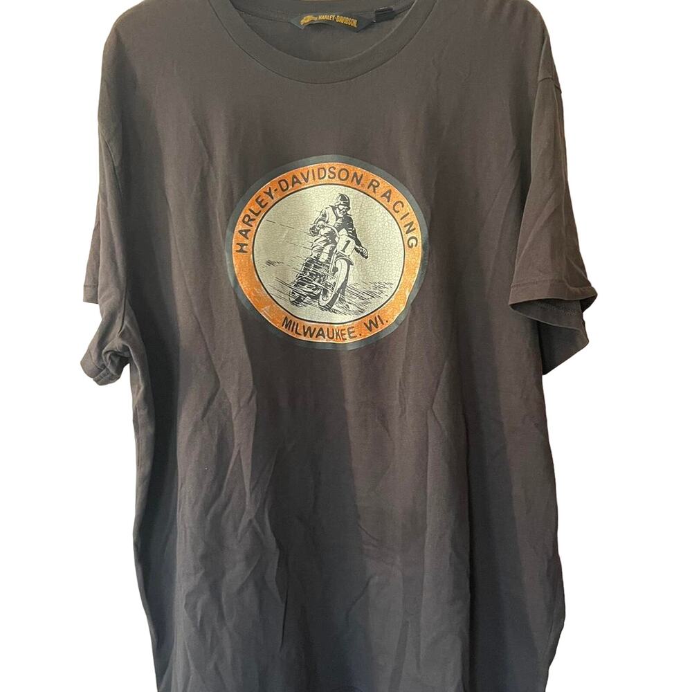 Harley Davidson Racing Milwaukee Wisconsin Single Stitch Shirt Adult XXL